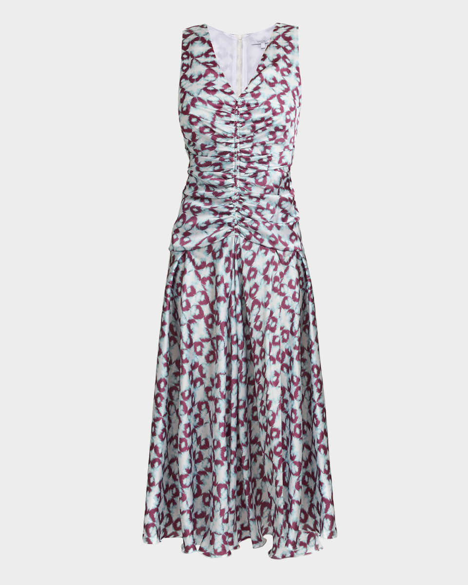 Eden Graphic-Print Ruched Midi Dress
